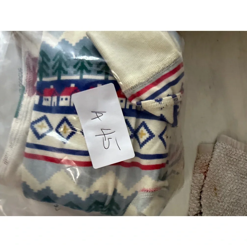 2PC Set Hanna Andersson Organic Cotton Holiday One‎ Piece Sleeper 18-24M Toddler